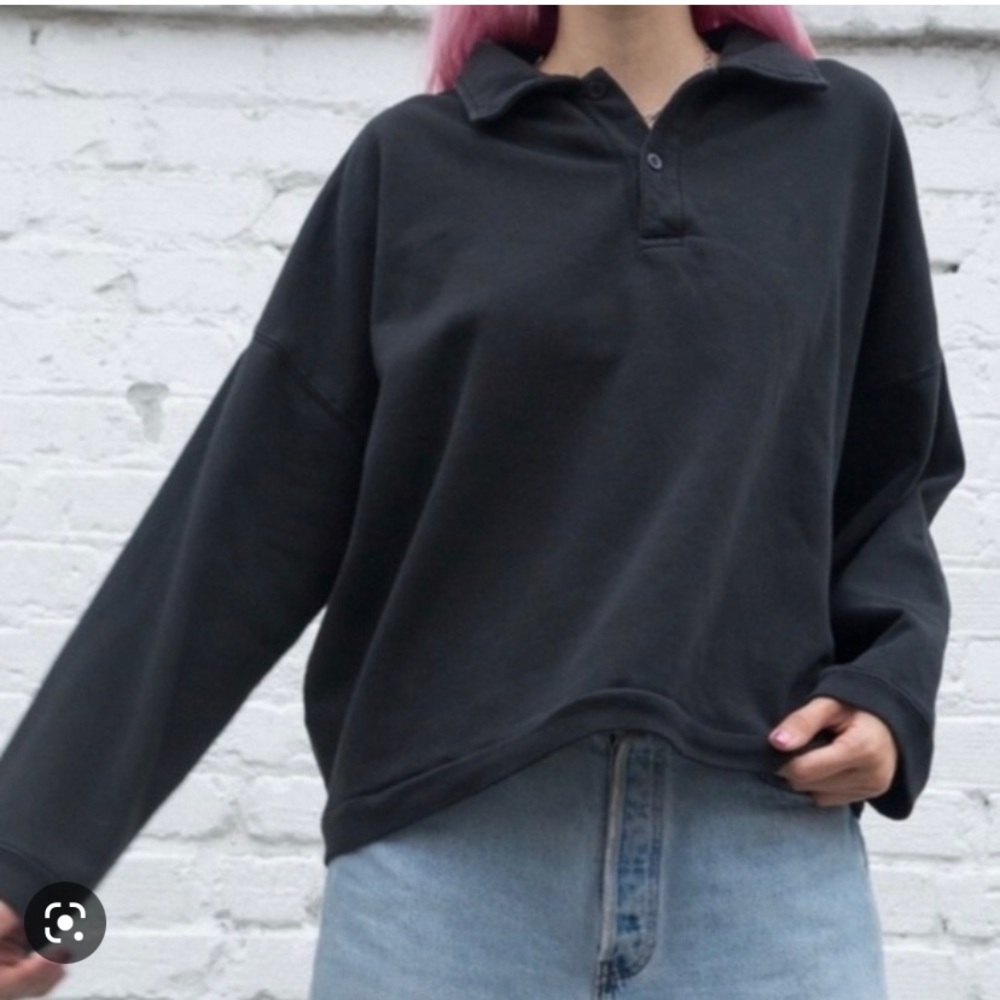 brandy melville washed black archer sweater